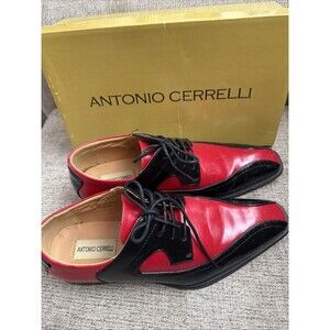 Antonio Cerrelli BLK/FR RED Dress Shoes Sz 10